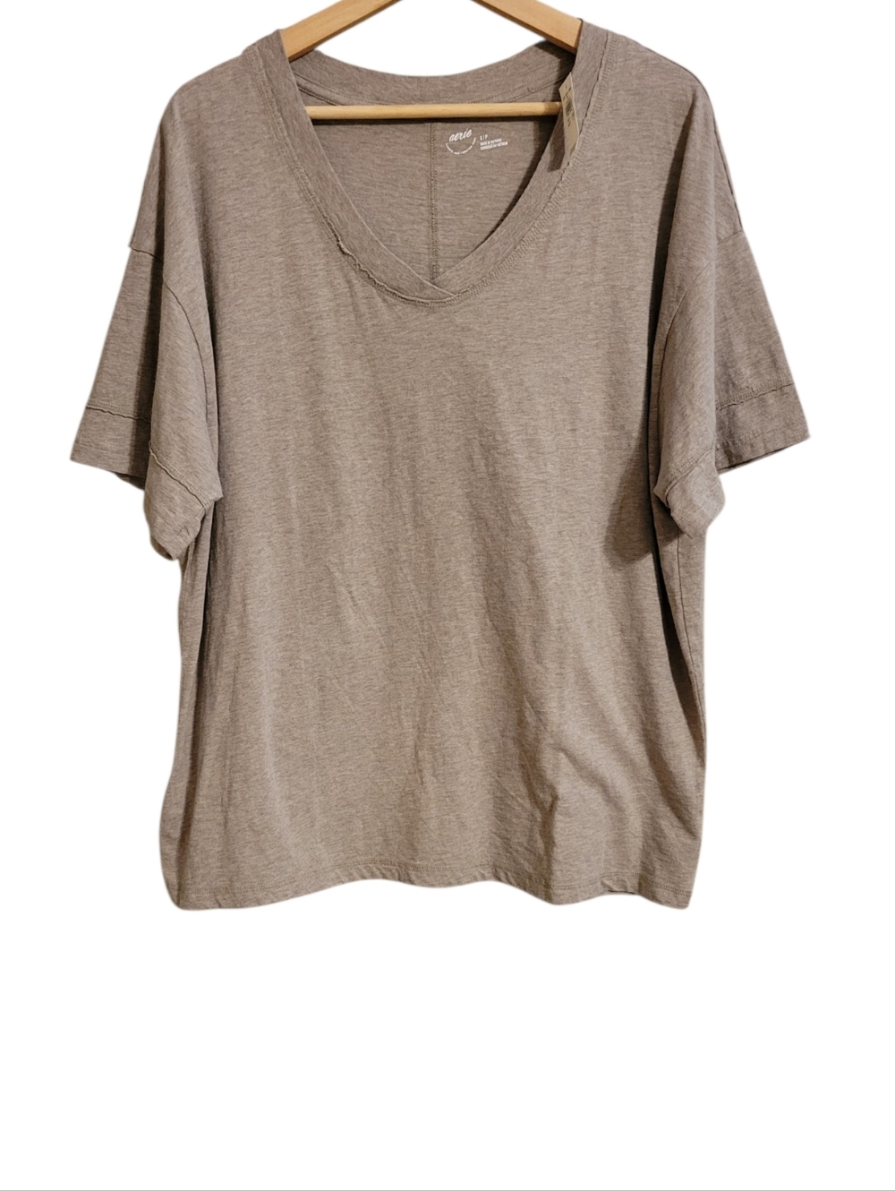 Aerie Tan Oversized Cotton Boyfriend Tee